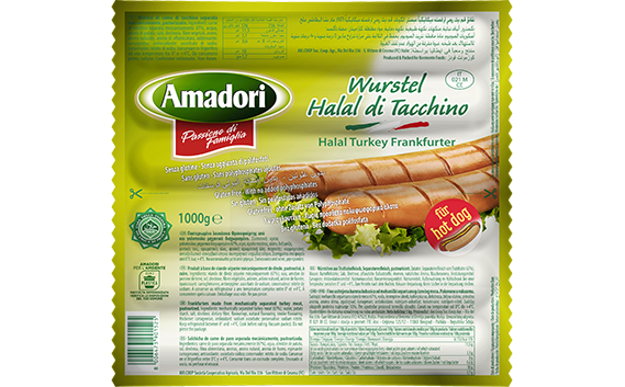 Turkey frankfurter, Halal - 1 kg