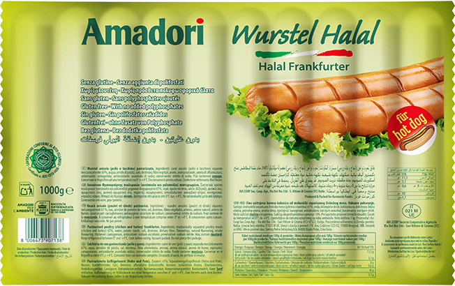 Turkey frankfurter, Halal - 1 kg