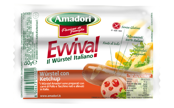 Salchicha Evviva con ketchup